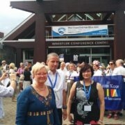 Kultuuriministeeriumi asekantsler Anne-Ly Reimaa (vasakul), kantsler Paavo Nõgene ja ministeeriumi välissuhete osakonna juhataja Kadri Jauram Lääneranniku Eesti päevadel.