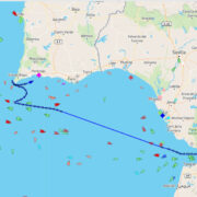 Gibraltarist teekonda alustanud Leiger pidi eile õhtuks Lissaboni jõudma, aga tormi tõttu suundus laev hoopis Portimao sadamasse tormivarju.