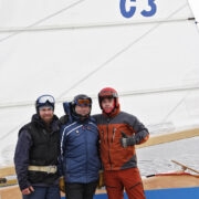 Võidurõõmsad Andrus Padu, Vello Jürjo ja Olev Oolup Võrtsjärvel.