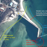 Google Maps ekraanitõmmis näitab liiva liikumist Tõrvanina rannas.