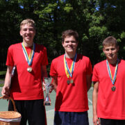 Korvpalliturniiri parimad, vasakult Roland Lilleõis, Taavet Palmiste, Timo Vares.