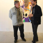 August Künnapu (paremal) Vladislav Koržetsiga näituse avamisel.