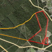 Lühike rada Palukülas tähistatud punaselt ning pikk kollaselt.