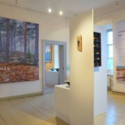 Tiit Leito kaunis foto näitusesaalis Hiiumaa loodust esitlemas.