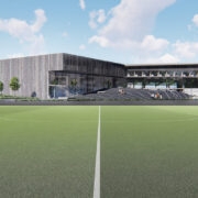 Põllu tänavale kerkiv Hiiumaa spordikeskus saab olema esimene liginullenergiamaja.