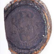 Laeva õnnemündi jäljend masti kanna puidus.