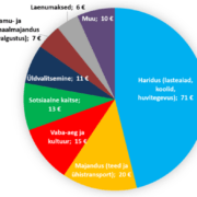 Omavalitsuste kulud 2020. a elaniku kohta kuus (eurodes).