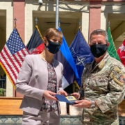 Liitlasvägede ülema kindral Austin S. Milleriga arutas president Kaljulaid nii senist koostööd kui liitlasvägede väljaviimise protsessi.