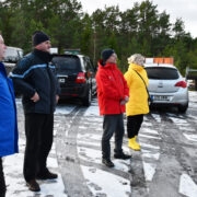 Saaremaa spordijuhid kohtumisel Palukülas: (vasakult) Arvo Lepp, Raivo Uus, Aivar Kallas, Pirgit Nuut ja Raili Rüütel.