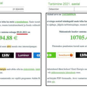 KA RIKKAD NUTAVAD: Mõisaomanik ja laulja Hannah Ild avalikustas sotsiaalmeedias oma mullu jaanuari ja tänavuse jaanuari elektriarve. Tema kommentaar: “Pildil on ühe ja sama maja elektriarve aastase vahega. Detsember 2020 ja detsember 2021. Kusjuures tarbimine kw/h sisuliselt sama.”