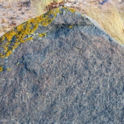 Kaleste rannas lebab kivi, millel Tõnu Õnnepalu luuleread: Ootad kevadet ja siis ta jälle tuleb...